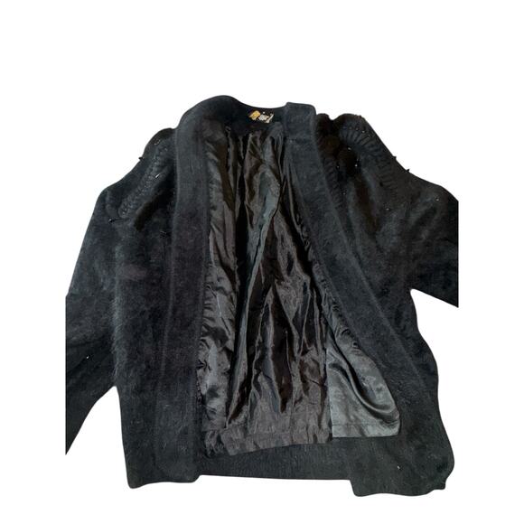 Vintage Christine Phillipe Angora Button-Up Jacket | Faux Fur | Braid Detail | M - Picture 11 of 13